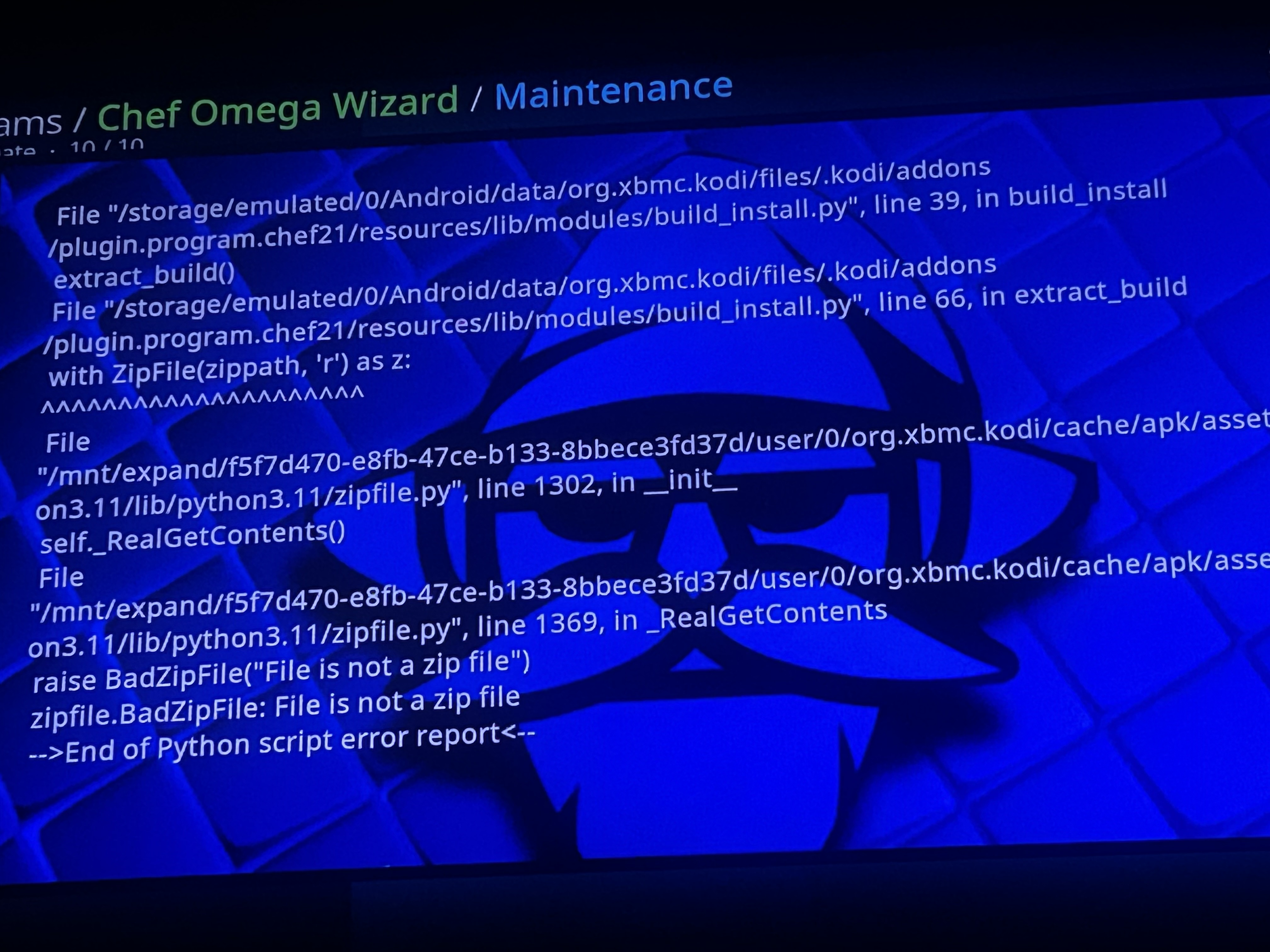 Error log
